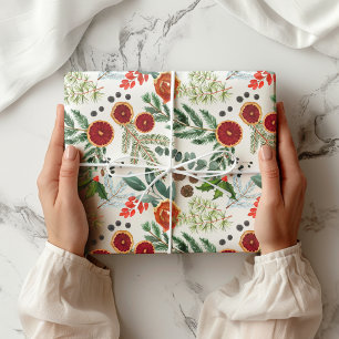 Modern Winter Scandinavian Christmas Forest Wrapping Paper Sheet