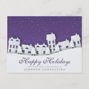 Modern Winter Scene   Holiday Greetings Postcard