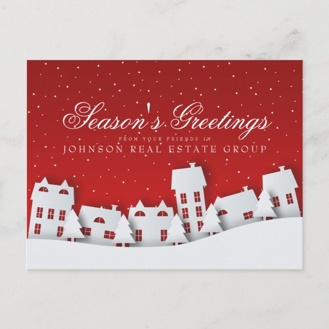 Modern Winter Scene | Holiday Season's Greetings Postcard (Front)