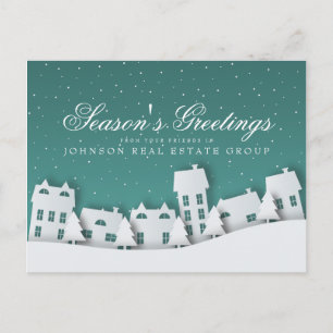 Modern Winter Scene Holiday Season's Greetings Postcard