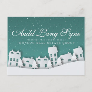 Modern Winter Scene   New Year's  Greetings Postcard