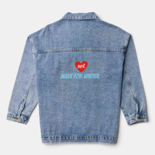 Modern Winter Season Quote Black Text  Denim Jacket