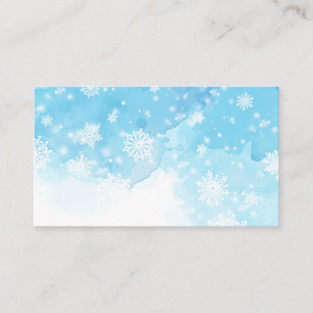 Modern Winter Snow  | Holiday Place Card (Front)