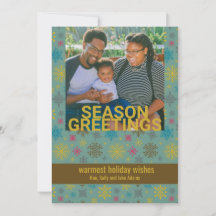 Modern Winter Snowflake Pattern Photo Card