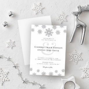 Modern Winter Snowflake Wedding Invitation