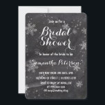 Modern winter snowflakes chalkboard bridal shower invitation<br><div class="desc">Modern winter snowflakes chalkboard bridal shower card. Stylish,  elegant and original black chalkboard with white snowflakes background. A black and white elegant wedding theme perfect for winter wonderland,  Christmas wedding theme.The text is fully customisable</div>