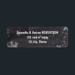 Modern winter snowflakes chalkboard wedding<br><div class="desc">Modern winter snowflakes chalkboard wedding address label. Stylish,  elegant and original black chalkboard with white snowflakes background. A black and white elegant wedding theme perfect for winter wonderland,  Christmas wedding theme.The text is fully customisable</div>