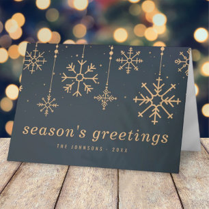 Modern Winter Snowflakes Christmas Holiday Card