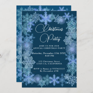 Modern Winter Snowflakes Christmas Invitation