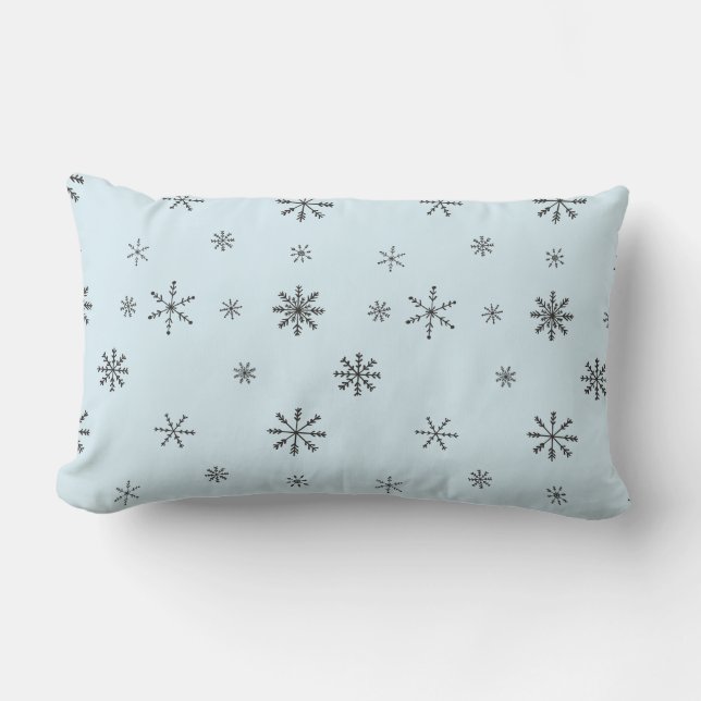 Modern Winter Snowflakes Lumbar Cushion (Front)