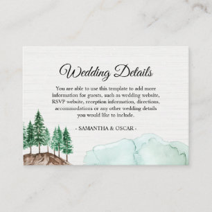 Modern Winter Watercolor Forest Green Nature Enclo Enclosure Card