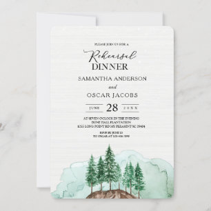 Modern Winter Watercolor Forest Green Nature Invit Invitation