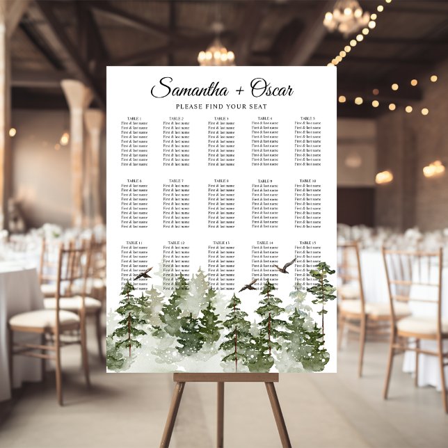Modern Winter  Watercolor Green Forest With Snow Poster (Creator Uploaded)