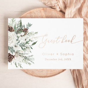 Modern winter wedding guest book