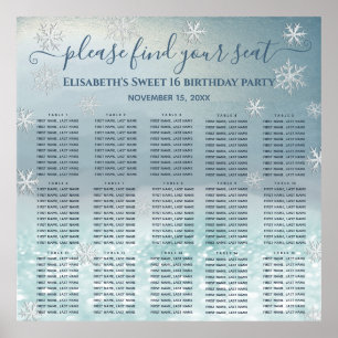 Modern Winter wonderland seating chart 15 tables