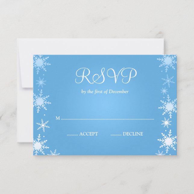 Modern Winter Wonderland Snowflake RSVP Card (Front)