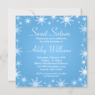Modern Winter Wonderland Sweet 16 Birthday Party Invitation