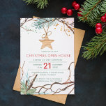 Modern winter wood branches Christmas open house Invitation<br><div class="desc">Elegant winter nature dried branches and pine tree bough watercolor forest elements with a wooden star in fern green, brown and white Christmas corporate open house invitation template. Fill in your information in the spots, You can choose to customise it further changing fonts and colours of lettering. ---- Please note...</div>