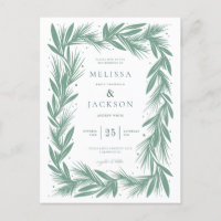 Modern Winter Wreath Frame Wedding Green