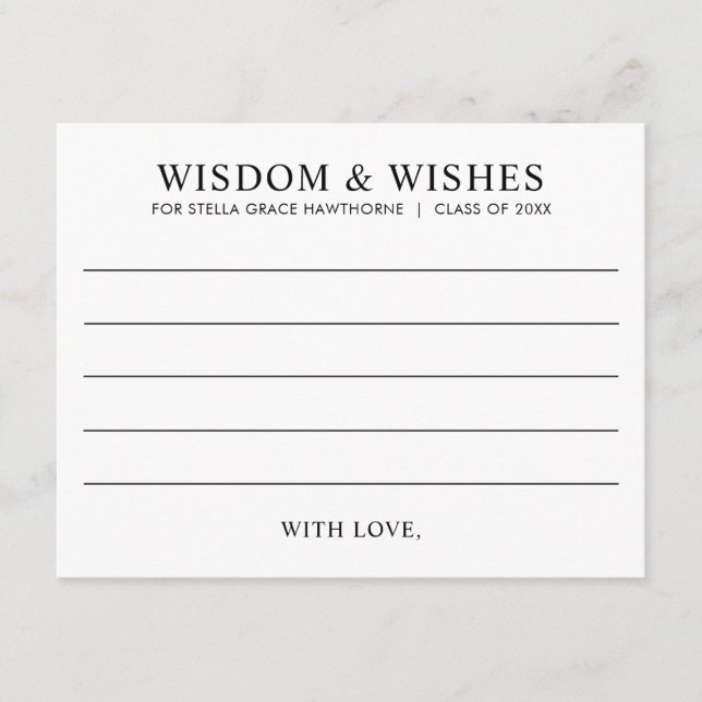 Modern Wisdom Advice for Graduate Enclosure Card (Front)