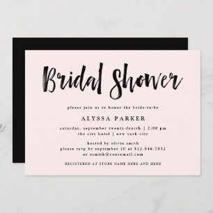 Modern Wish Blush Pink Bridal Shower Invitation