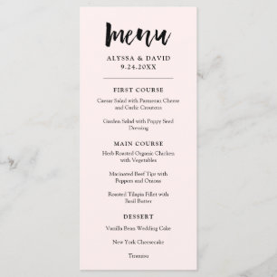 Modern Wish   Blush Pink Wedding Menu