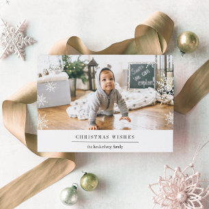 Modern Wish Holiday Photo Card w/ Editable Message
