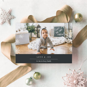 Modern Wish Holiday Photo Card w/ Editable Message