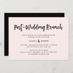 Modern Wish   Post Wedding Brunch Blush Pink Invitation
