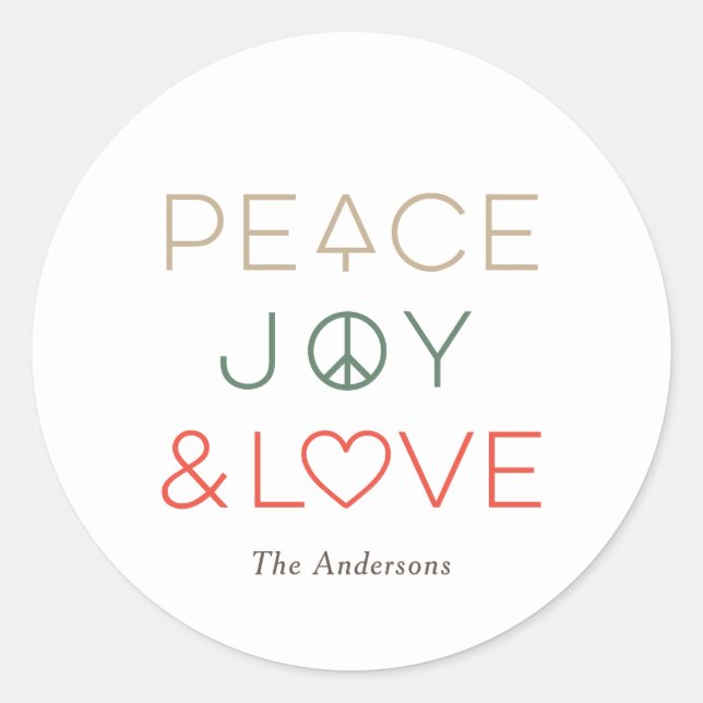 Modern Wishes EDITABLE COLOR Holiday Sticker (Front)