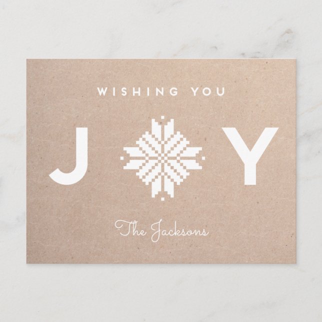Modern Wishing You Joy Holiday Craft Paper (Front)