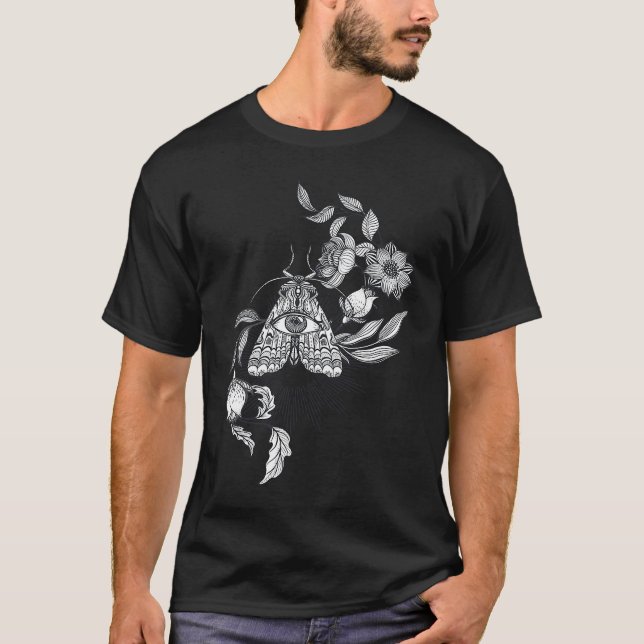 Modern Witch Witchy Moth Wiccan Occult Goth Girl T-Shirt (Front)