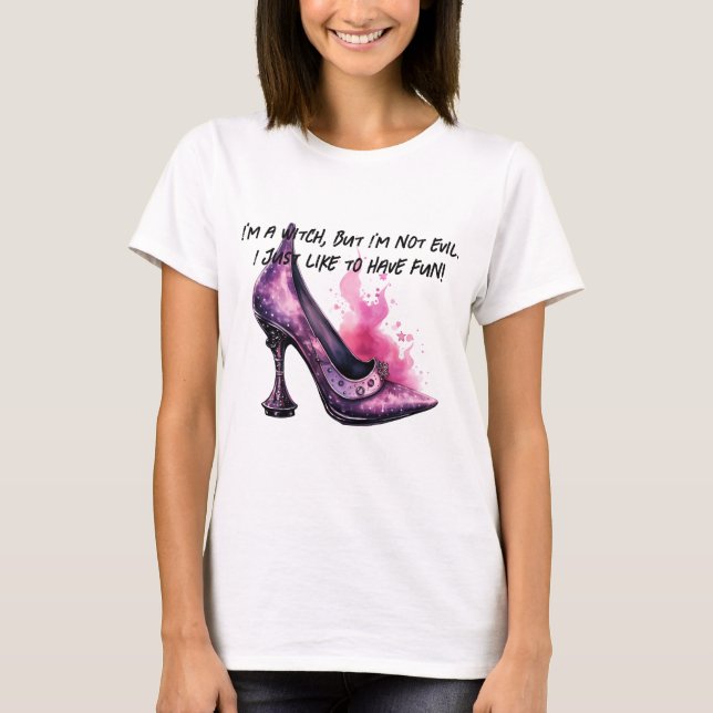 Modern Witch Womens Cute Pink Halloween T-Shirt (Front)