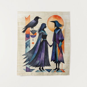 Modern Witches - an abstract artwork 1 - Fan Fun Tapestry
