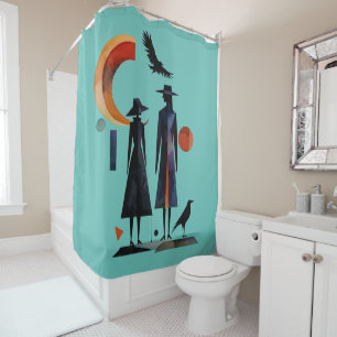 Modern Witches - an abstract artwork 2 - Fan Fun Shower Curtain