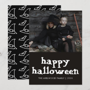 Modern Witchy Aesthetic Halloween Family Photo Holiday Card