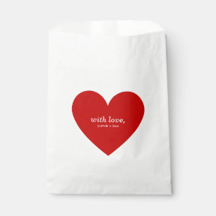 Modern With Love Red Heart Favour Bags