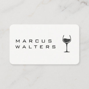 Modern with Wine Glass Icon Business Card