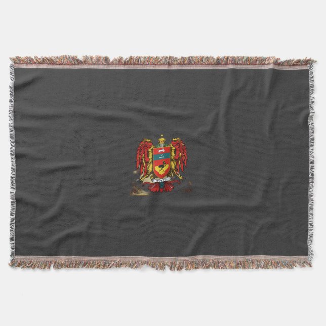 Modern Woiti Family Coat of Arms Throw Blanket (Front)
