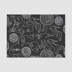 Modern Woman Abstract in Line Tissue Paper