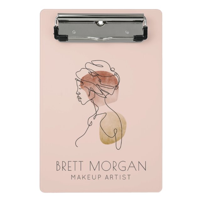 Modern Woman Makeup Artist Blush Pink Mini Clipboard (Front)