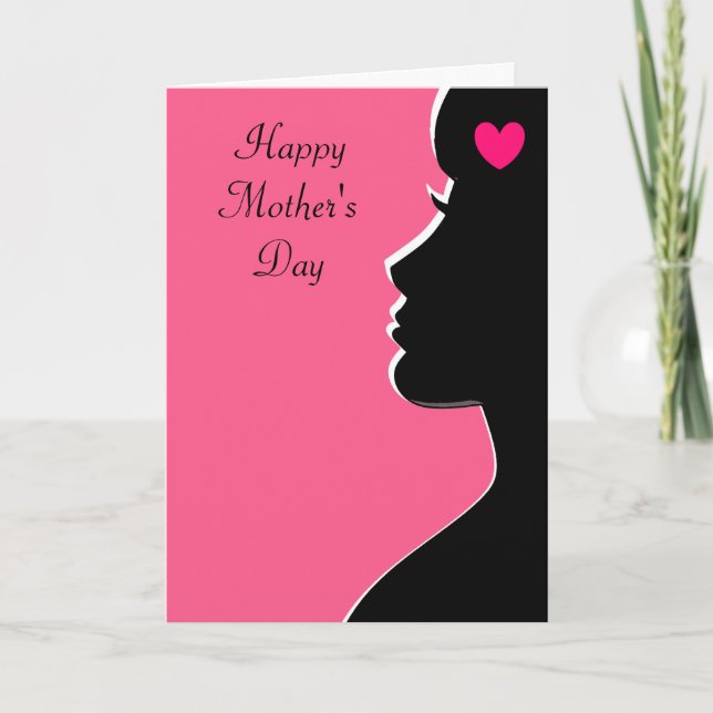 Modern Woman Silhouette Mother's Day Card (Front)