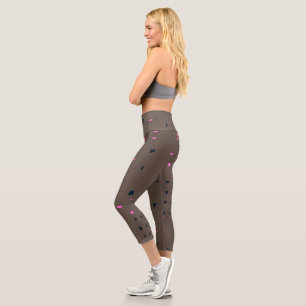 Modern Women Contemporary Chic Brown High Waisted  Capri Leggings