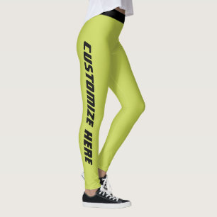 Modern Women Fun Sportswear Green Black Customised Leggings
