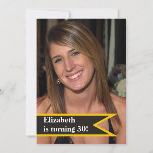 Modern women’s 40th birthday simple photo invitation