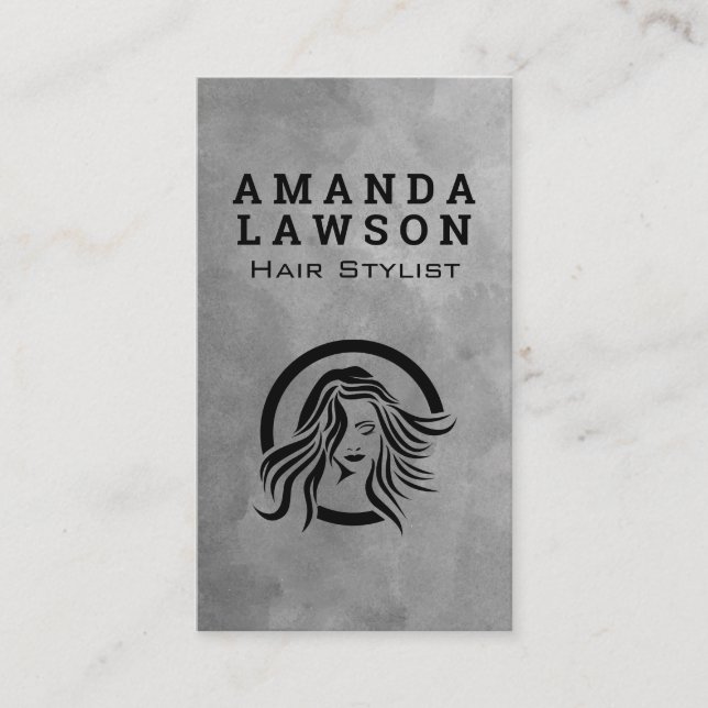 Modern Womens Beauty and Hair Logo Business Card (Front)