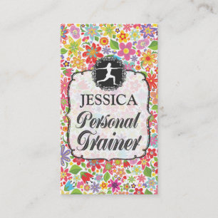 Modern Womens Personal Fitness Trainer Card