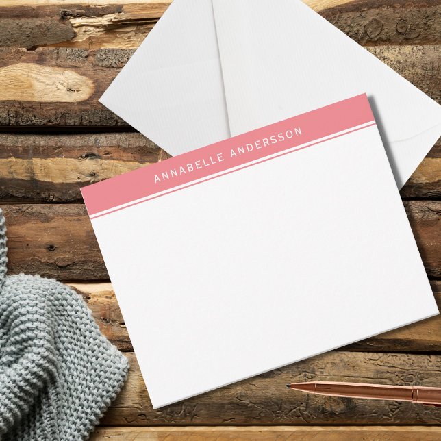 Modern Women's Pink Personalised Note Card (Creator Uploaded)