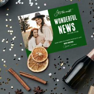 Modern Wonderful new Christmas pregnancy Invitation