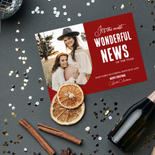 Modern Wonderful new Christmas pregnancy Invitation